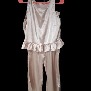 Elegant Cream Satin Pajama Set